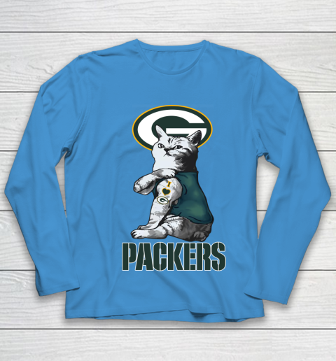 NFL Football My Cat Loves Green Bay Packers Youth Long Sleeve 5