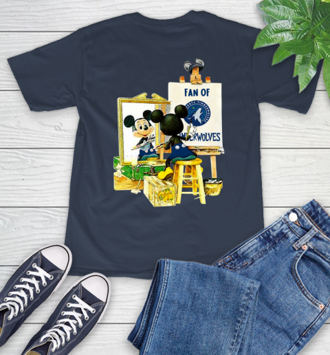 NBA Basketball Minnesota Timberwolves Mickey Drawing Shirt 3