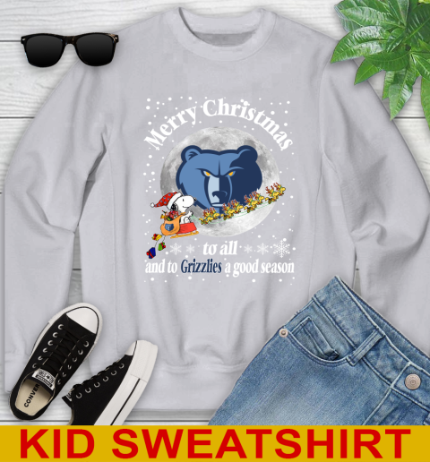 Memphis Grizzlies Merry Christmas To All And To Grizzlies A Good Season NBA Basketball Sports Youth Sweatshirt 3