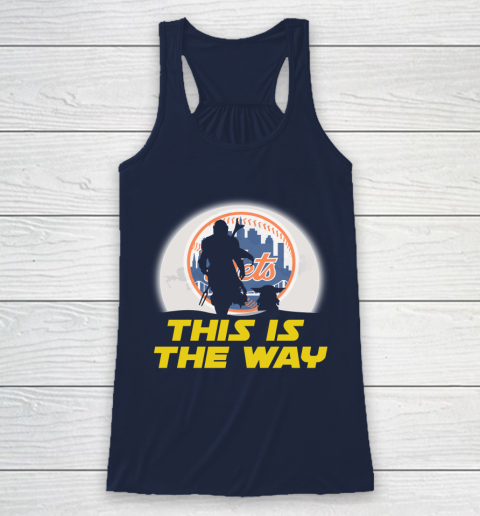 New York Mets MLB Baseball Star Wars Yoda And Mandalorian This Is The Way Racerback Tank 8