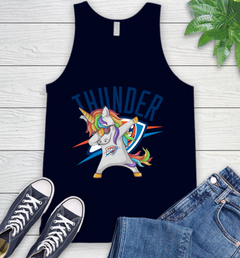 Oklahoma City Thunder NBA Basketball Funny Unicorn Dabbing Sports Tank Top 3