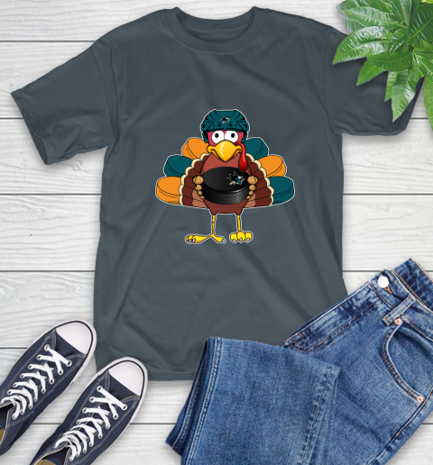 San Jose Sharks Turkey Thanksgiving Day T-Shirt 9