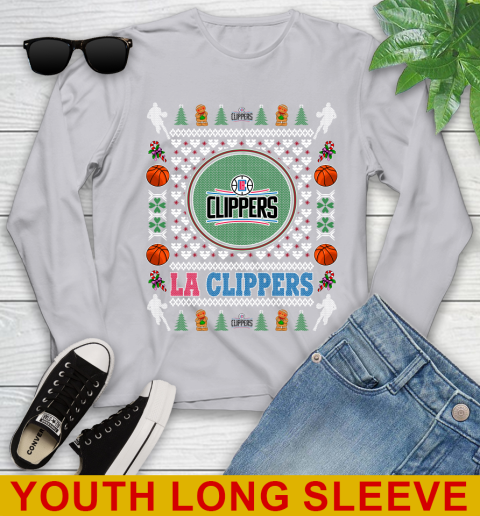LA Clippers Merry Christmas NBA Basketball Loyal Fan Youth Long Sleeve 5