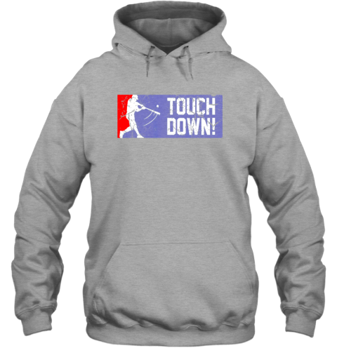 y4dl touchdown baseball funny family gift base ball hoodie 23 front sport grey
