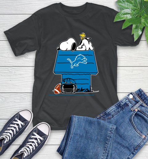 Detroit Lions NFL Football Snoopy Woodstock The Peanuts Movie T-Shirt 2