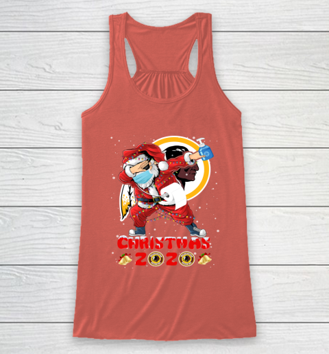 Washington Redskins Funny Santa Claus Dabbing Christmas 2020 NFL Racerback Tank 3