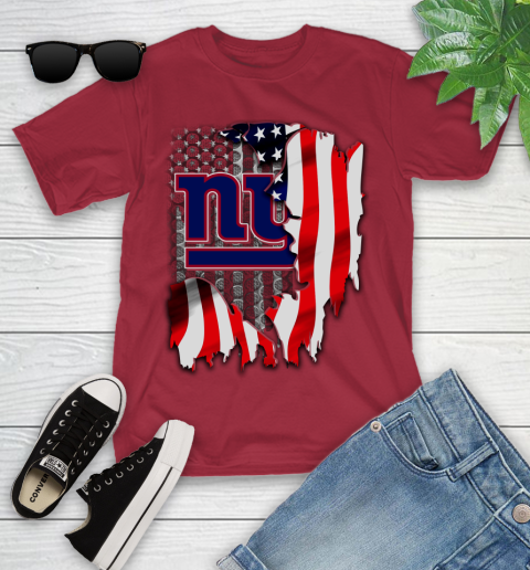 New York Giants NFL Football American Flag Youth T-Shirt 14
