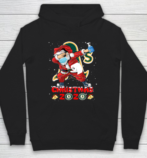 Oakland Athletics Funny Santa Claus Dabbing Christmas 2020 MLB Hoodie
