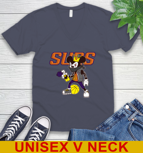 Phoenix Suns NBA Basketball Mickey Peace Sign Sports V-Neck T-Shirt 8