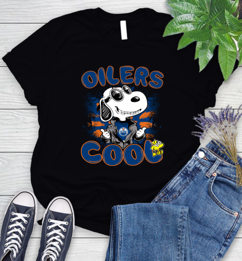 NHL Hockey Edmonton Oilers Cool Snoopy Shirt Women's T-Shirt