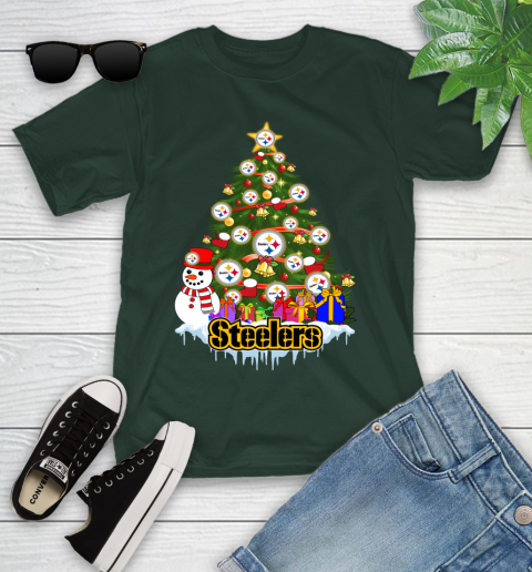 Pittsburgh Steelers Merry Christmas NFL Football Sports Youth T-Shirt 5