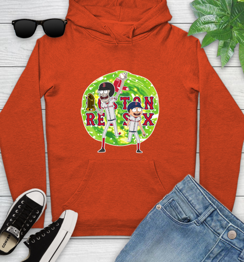 MLB Boston Red Sox Rick And Morty Commissioner's Trophy Baseball Sports Youth Hoodie 5