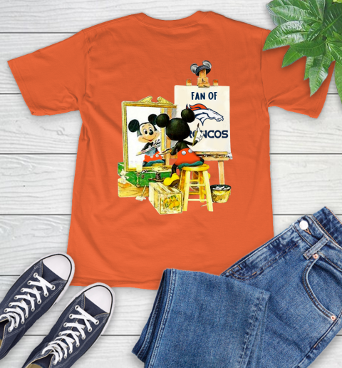 NFL Football Denver Broncos Mickey Drawing Shirt 4
