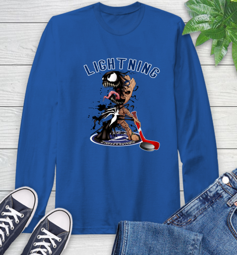 NHL Tampa Bay Lightning Hockey Venom Groot Guardians Of The Galaxy Long Sleeve T-Shirt 9