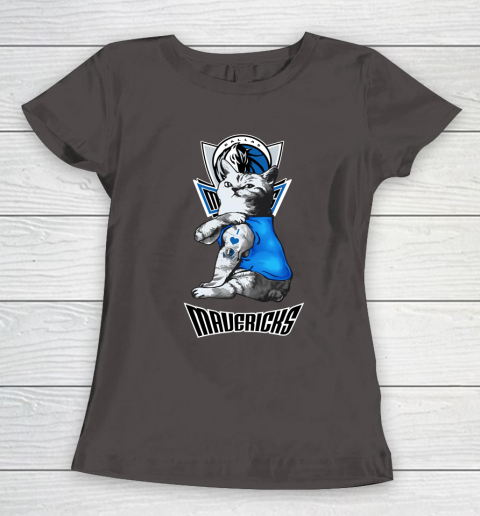 NBA Basketball My Cat Loves Dallas Mavericks Women's T-Shirt 7