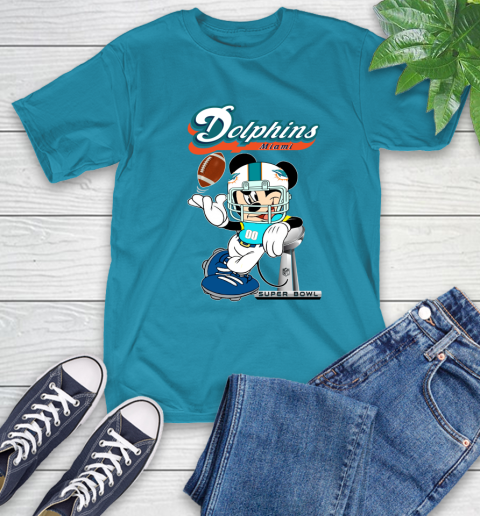 NFL Miami Dolphins Mickey Mouse Disney Super Bowl Football T Shirt T-Shirt 8