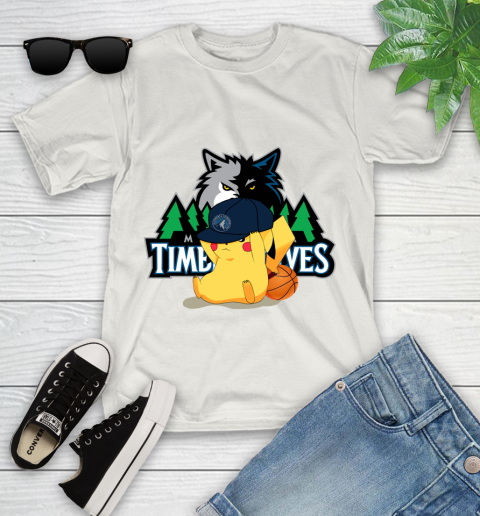 NBA Pikachu Basketball Sports Minnesota Timberwolves Youth T-Shirt 12