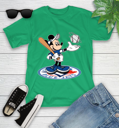 MLB Baseball Toronto Blue Jays Cheerful Mickey Disney Shirt Youth T-Shirt 6
