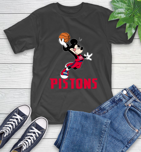 NBA Basketball Detroit Pistons Cheerful Mickey Mouse Shirt T-Shirt