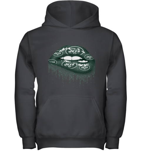 Biting Glossy Lips Sexy New York Jets NFL Football Youth Hoodie