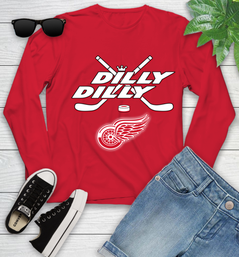 NHL Detroit Red Wings Dilly Dilly Hockey Sports Youth Long Sleeve 11