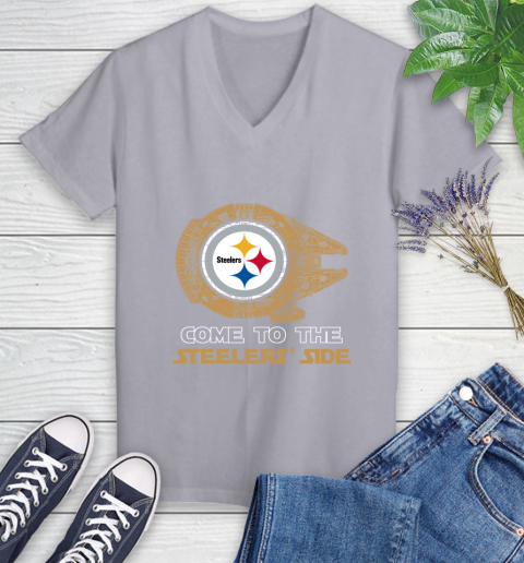 NFL Come To The Pittsburgh Steelers Wars Football Sports Women's V-Neck T-Shirt 4