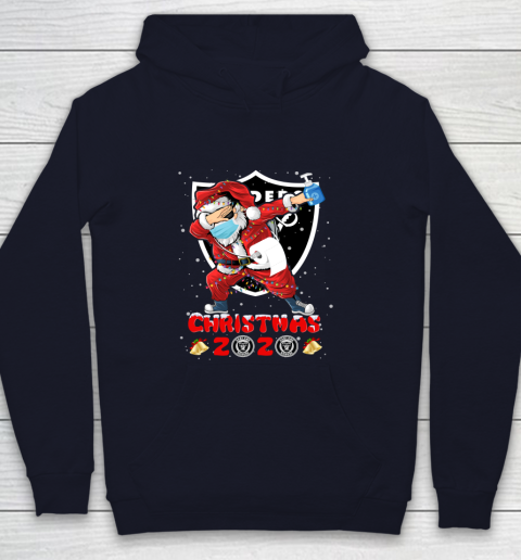 Oakland Raiders Funny Santa Claus Dabbing Christmas 2020 NFL Youth Hoodie 2