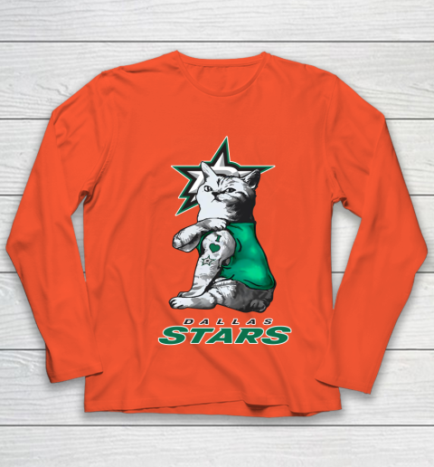 NHL My Cat Loves Dallas Stars Hockey Youth Long Sleeve - Image 4