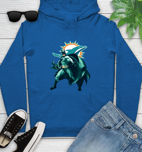 NFL Batman Football Sports Miami Dolphins Youth Hoodie 9
