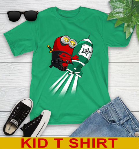 NHL Hockey Dallas Stars Deadpool Minion Marvel Shirt Youth T-Shirt 7