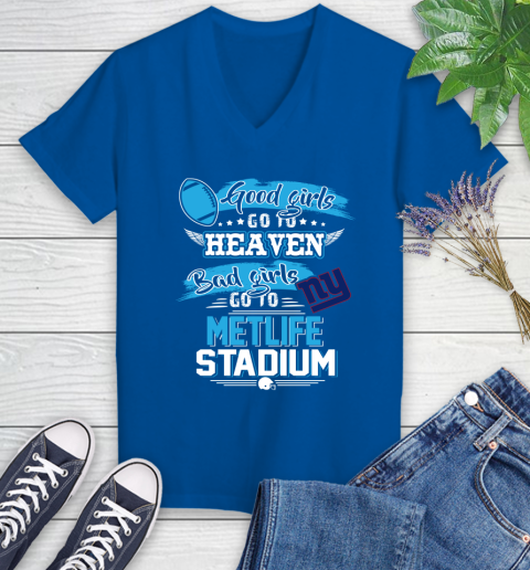 New York Giants NFL Bad Girls Go To Metlife Stadium Shirt Women's V-Neck T-Shirt 10
