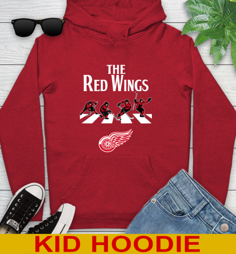 NHL Hockey Detroit Red Wings The Beatles Rock Band Shirt Youth Hoodie 11