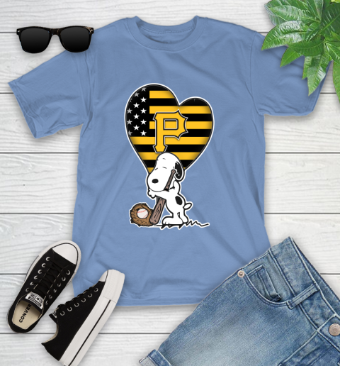 Pittsburgh Pirates MLB Baseball The Peanuts Movie Adorable Snoopy Youth T-Shirt 11