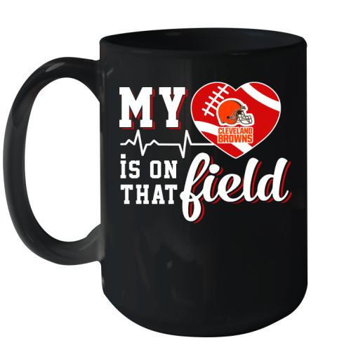 NFL My Heart Is On That Field Football Sports Cleveland Browns Ceramic Mug 15oz