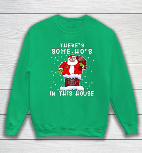 Ottawa Senators Christmas There Is Some Hos In This House Santa Stuck In The Chimney NHL Sweatshirt 5