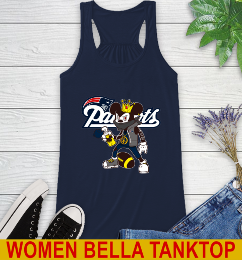New England Patriots NFL Football Mickey Peace Sign Sports Racerback Tank 11