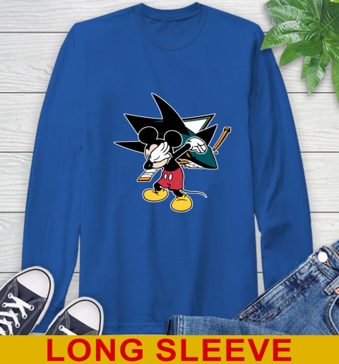 San Jose Sharks NHL Hockey Dabbing Mickey Disney Sports Long Sleeve T-Shirt 9