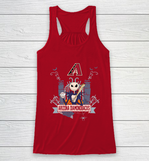 MLB Arizona Diamondbacks Baseball Jack Skellington Halloween Racerback Tank 4