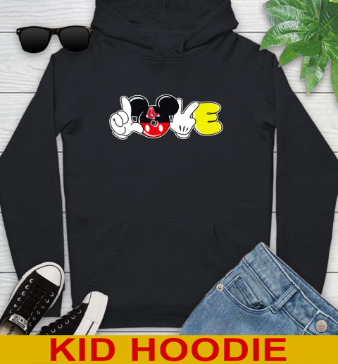 Boston Red Sox MLB Baseball Love Mickey Disney Sports Youth Hoodie 2