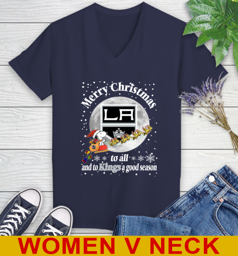 Los Angeles Kings Merry Christmas To All And To Kings A Good Season NHL Hockey Sports Women's V-Neck T-Shirt 12