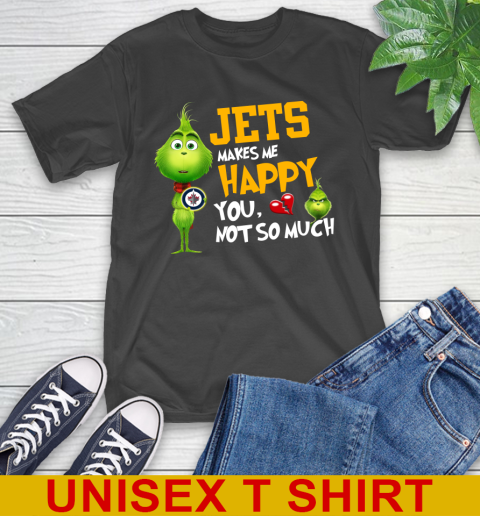 NHL Winnipeg Jets Makes Me Happy You Not So Much Grinch Hockey Sports T-Shirt