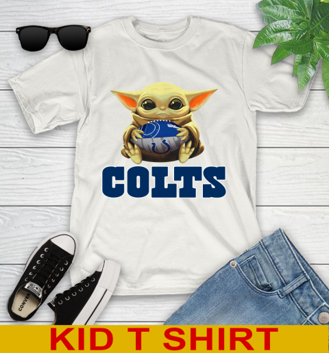 NFL Football Indianapolis Colts Baby Yoda Star Wars Shirt Youth T-Shirt
