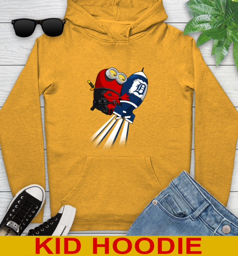 MLB Baseball Detroit Tigers Deadpool Minion Marvel Shirt Youth Hoodie 3 MLB Baseball Detroit Tigers Deadpool Minion Marvel Shirt Youth Hoodie - Image 3