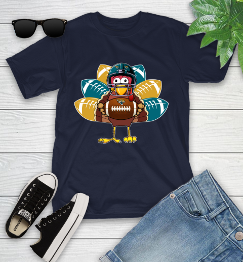 Jacksonville Jaguars Turkey Thanksgiving Day Youth T-Shirt 3
