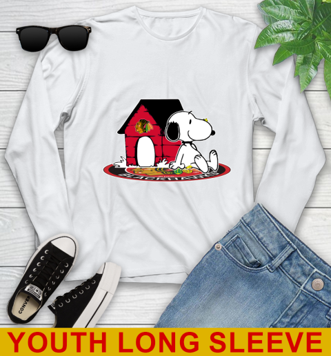 NHL Hockey Chicago Blackhawks Snoopy The Peanuts Movie Shirt Youth Long Sleeve