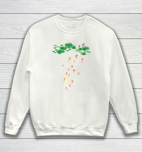 Watercolor Japanese Koi Fish Goldfish Lily Pad Lotus Leaf Beauty Sweatshirt