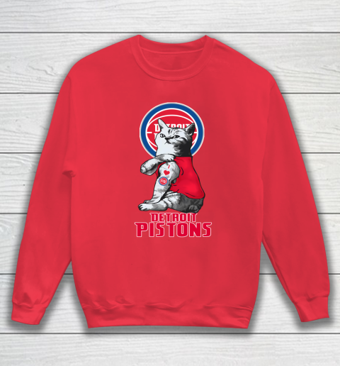 NBA Basketball My Cat Loves Detroit Pistons Sweatshirt 7