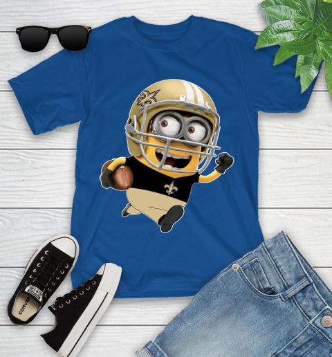 NFL New Orleans Saints Minions Disney Football Sports Youth T-Shirt 9