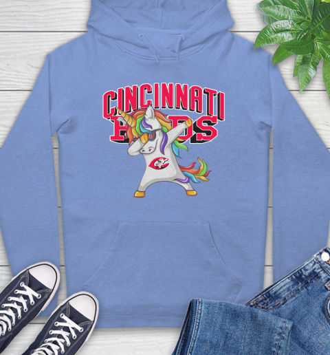 Cincinnati Reds MLB Baseball Funny Unicorn Dabbing Sports Hoodie 11