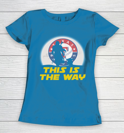 Texas Rangers MLB Baseball Star Wars Yoda And Mandalorian This Is The Way Women's T-Shirt 6